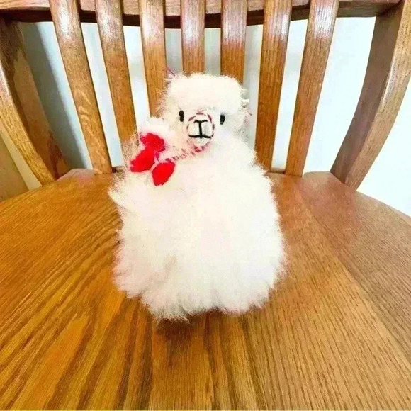 🌈 6/$60, Genuine 100% Llama Fur Toy, Handmade, White - Picture 7 of 7